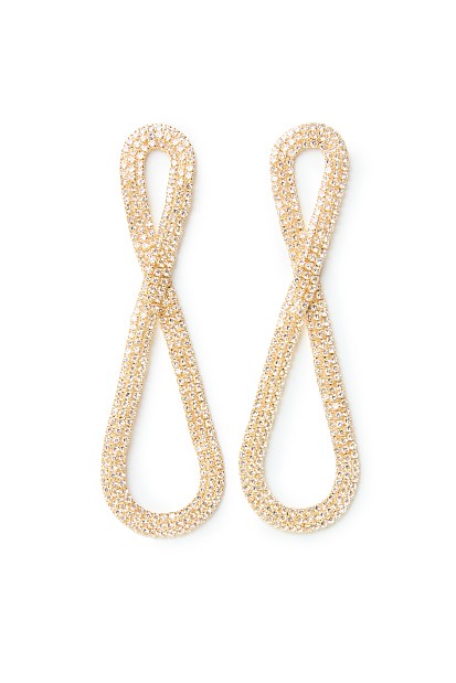 Hanging earrings with rhinestones