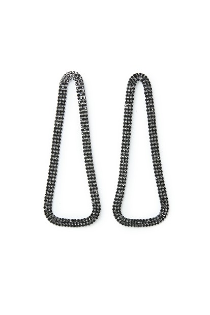 Hanging earrings with rhinestones
