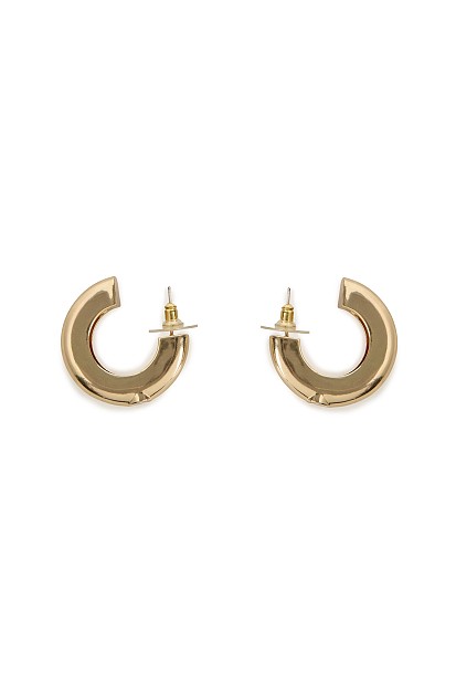 Hoops with heart-shape rhinestone