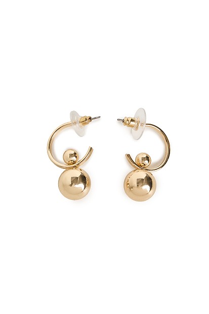 Hoop earrings with ball
