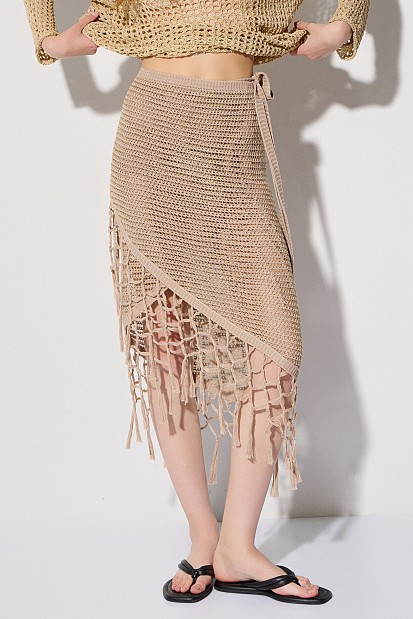 Fustă stil sarong din tricot cu lurex