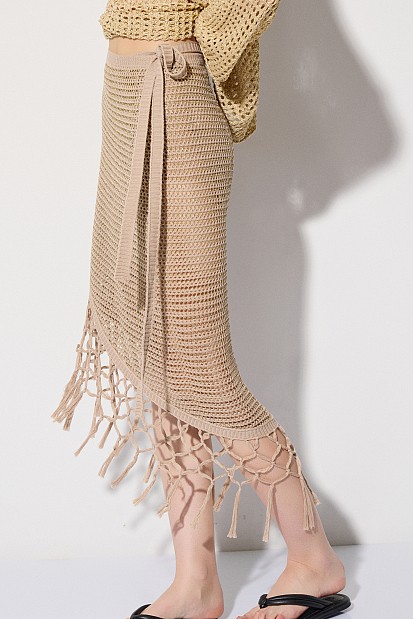 Fustă stil sarong din tricot cu lurex
