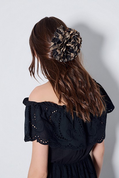 Καρφίτσα λουλούδι με snake print