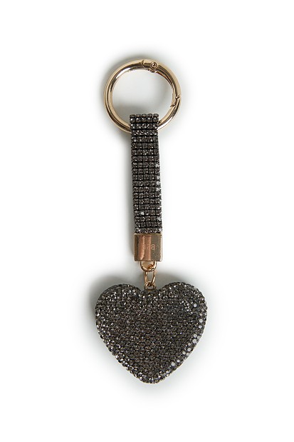 Heart keychain with rhinestons