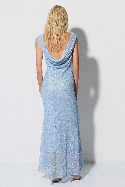 sachin and babi light blue dress Red draped maxi dress with a plunging neckline, cutout waist, and dramatic  shoulder pads. A bold, seductive choice for romantic date nights and  elegant galas. Dress:D241001464 #bellabarnett #BBgals #MyBBMoment #dress  #datenightoutfit #outfitoftheday #