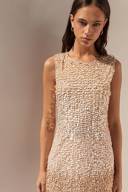 Mini sequined dress - Gold label