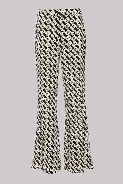 Printed elasticated highwaisted trousers