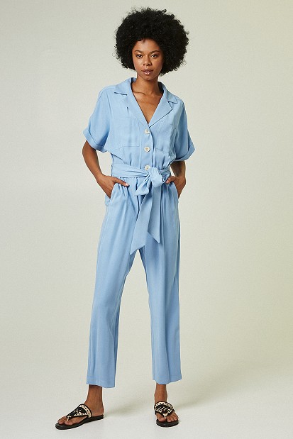 Jumpsuit with self-tie