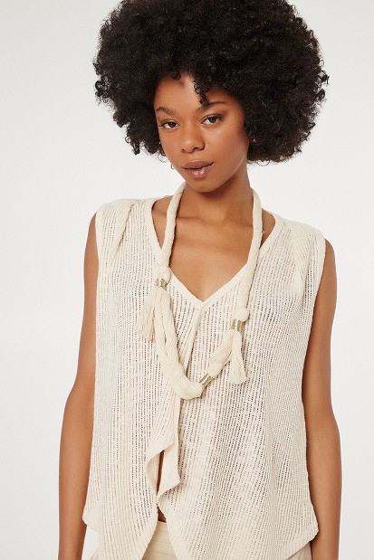 Knit asymmetric blouse