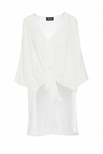 Asymmetric blouse with knot design