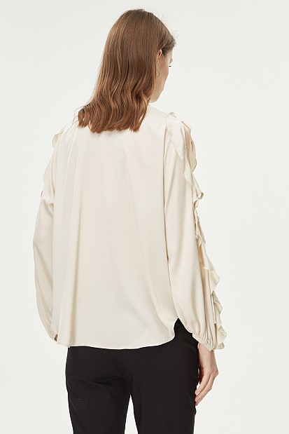 Satin blouse with cut out