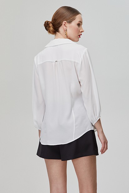 Blouse with self-tie