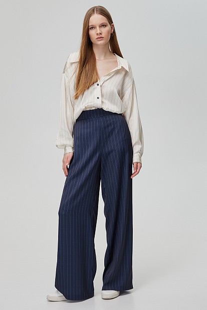 Satin striped trousers