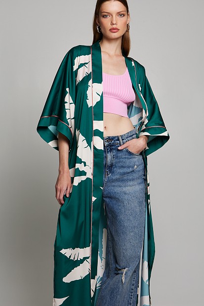 Сатенирано кимоно с колан