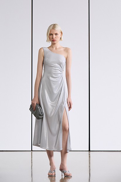 Λούρεξ μάξι φόρεμα με σκίσιμο - Gold Label