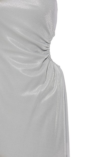Lurex maxi dress with slit - Gold Label