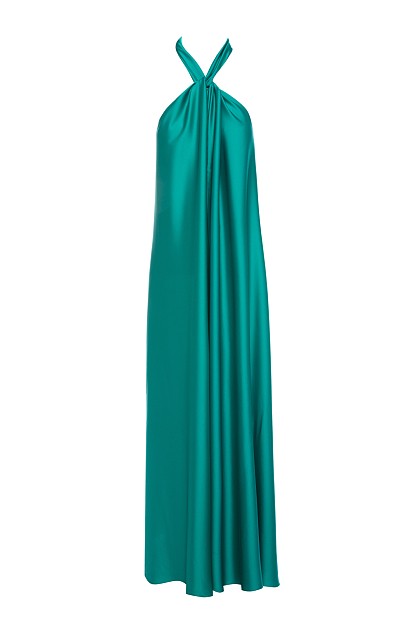 Σατέν μάξι φόρεμα με δέσιμο - Gold Label