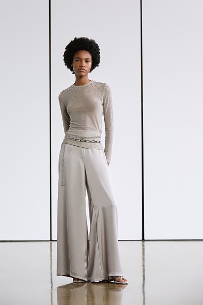 Satin wide leg trousers - Gold Label