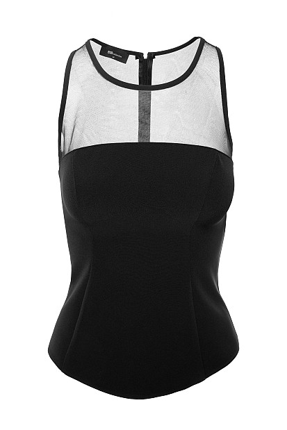 Sleeveless top with sheer detail