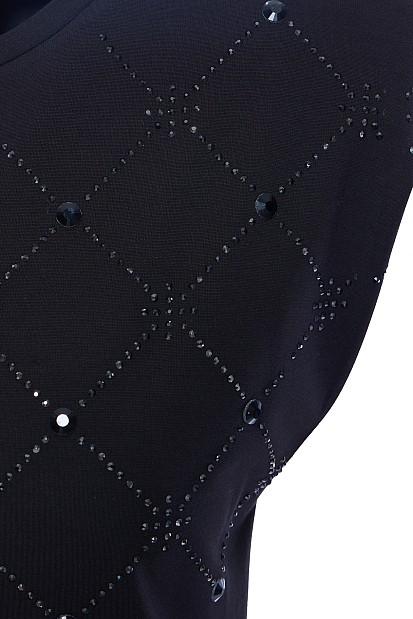 Μπλούζα με βάτες και στρας