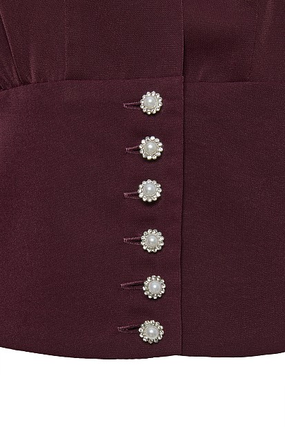 Tailored-waist long sleeves blouse