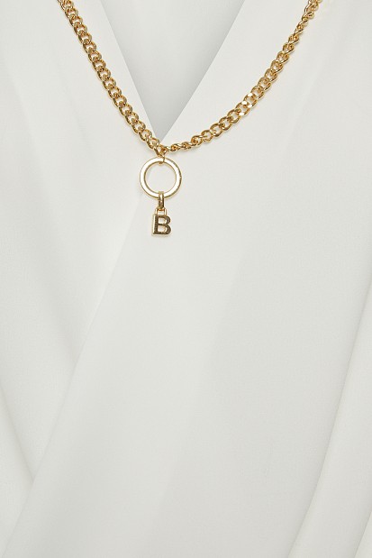 Wrap blouse with chain