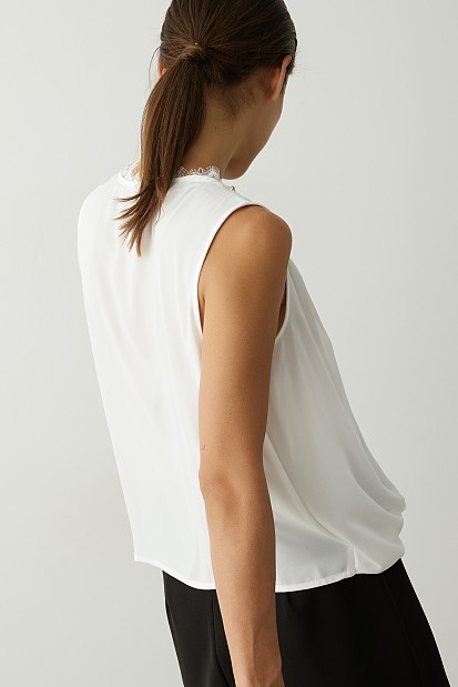 Sleeveless wrap blouse