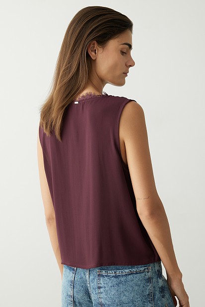 Sleeveless wrap blouse
