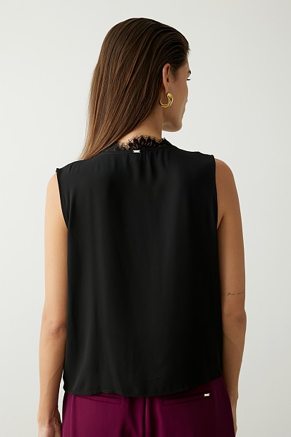 Sleeveless wrap blouse