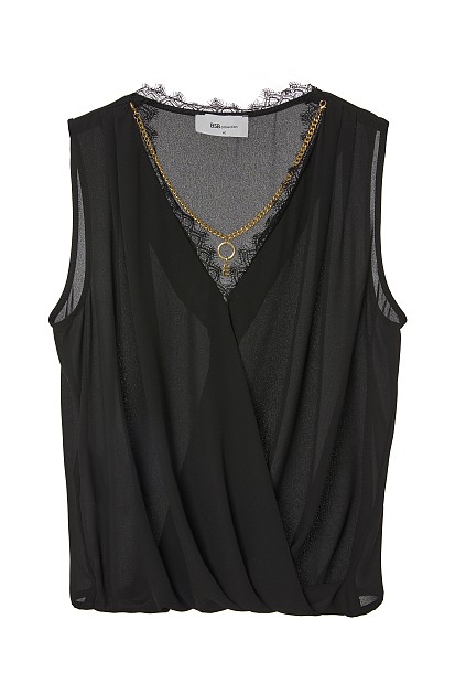 Sleeveless wrap blouse