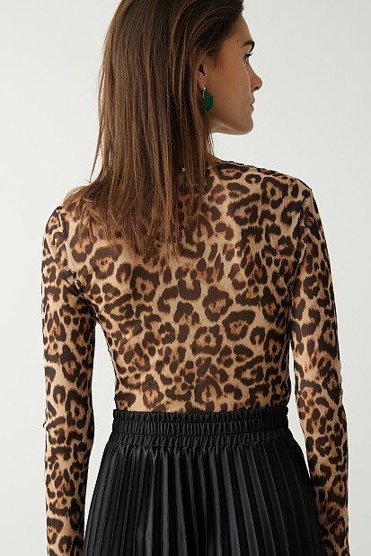 Μακρυμάνικη animal print μπλούζα