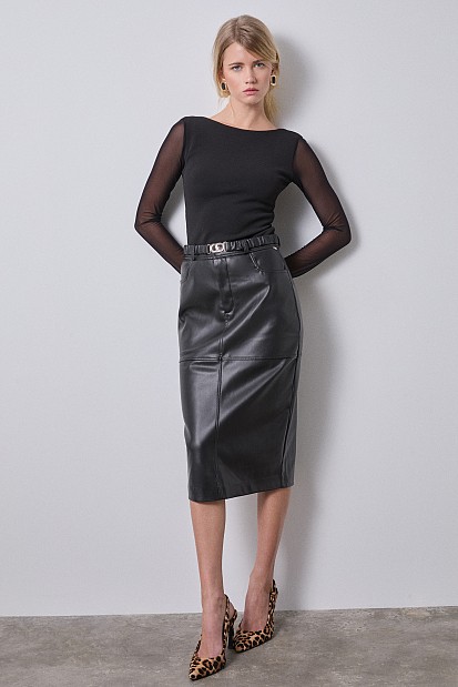 Sheer blouse with cut out back