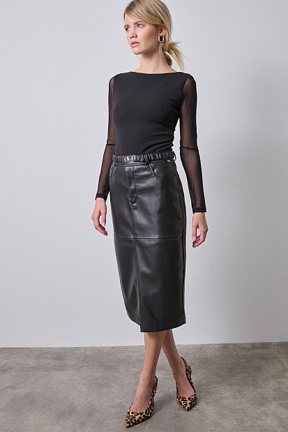 Sheer blouse with cut out back