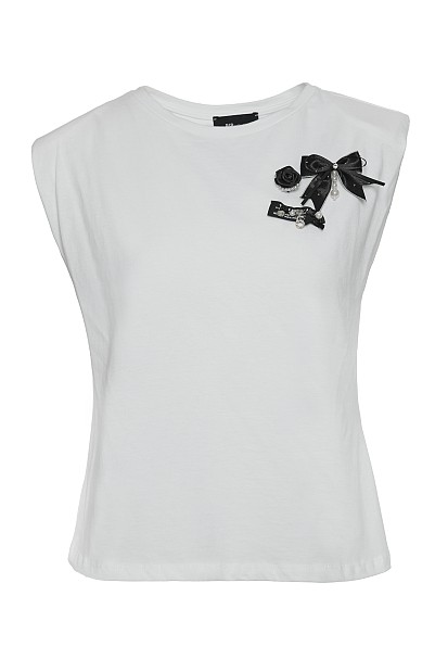 Αμάνικη μπλούζα με απλικέ φιόγκο