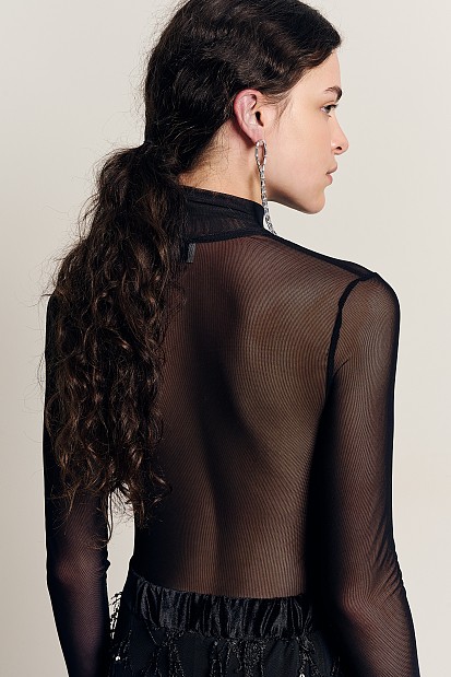 Sequined blouse with sheer