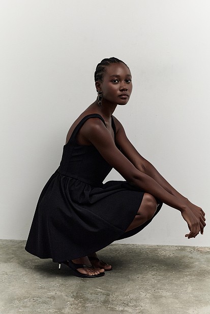 Μίνι φόρεμα με μπούστο κορσέ