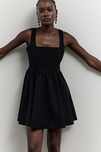 Μίνι φόρεμα με μπούστο κορσέ