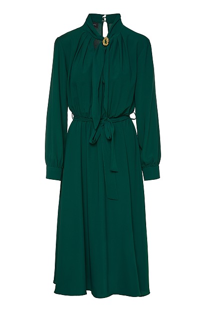 Μίντι μακρυμάνικο φόρεμα με κόσμημα