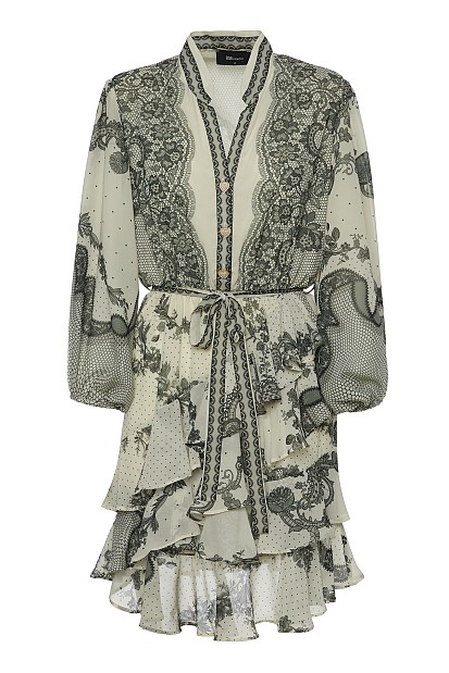 Mini printed dress with ruffles