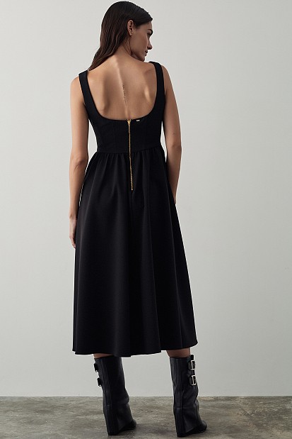 Midi dress with corset bustier