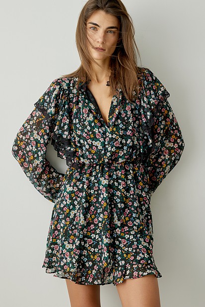 Φόρεμα φλοράλ με βολάν