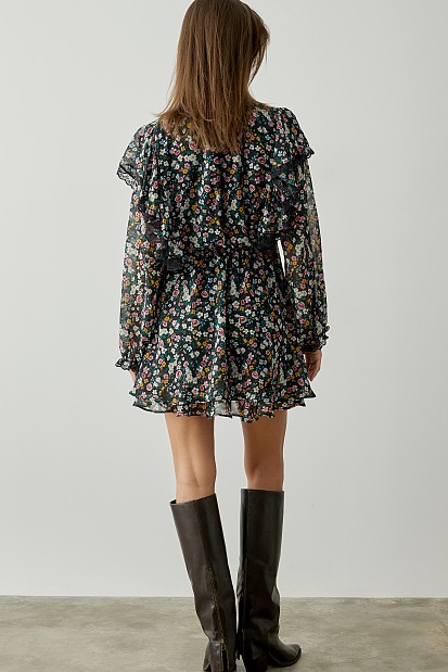 Φόρεμα φλοράλ με βολάν