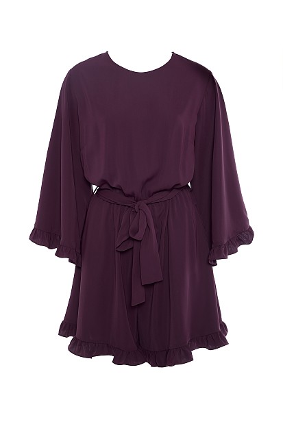 Mini dress with ruffle hem