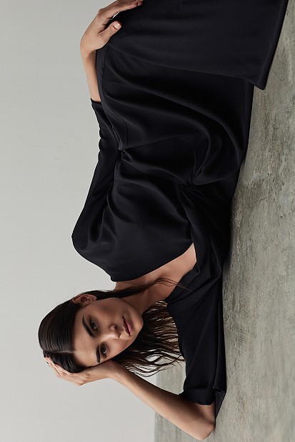 Wrap dress with 3/4 length sleeves