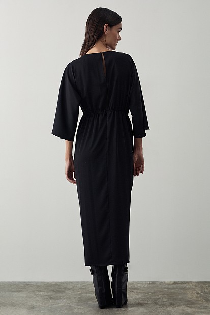 Wrap dress with 3/4 length sleeves