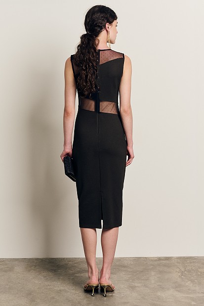 Rochie midi cu transparență și pietricele