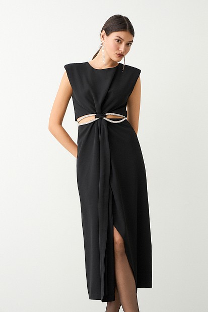 Μάξι cut out φόρεμα με στρας