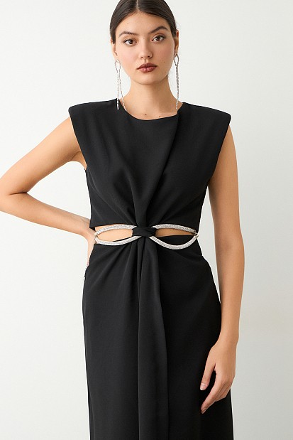 Μάξι cut out φόρεμα με στρας