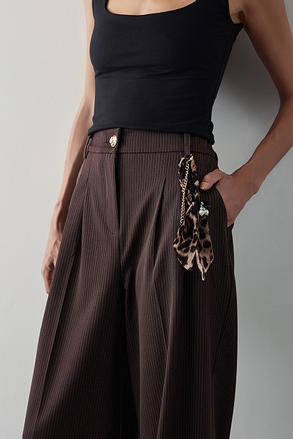 Striped pants with scarf