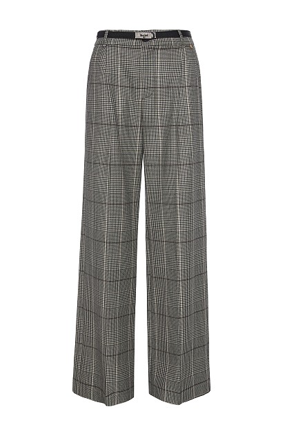 Plaid trouers with pleats